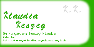 klaudia keszeg business card